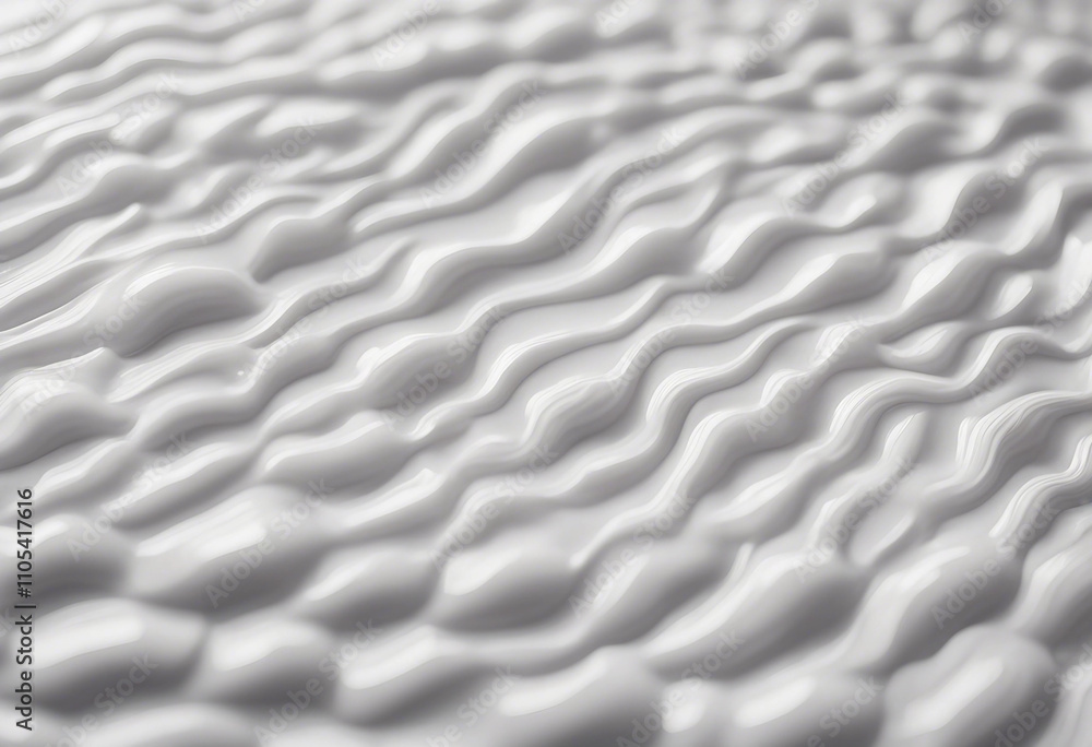 Poster glossy white porcelain texture with wavy pattern background
