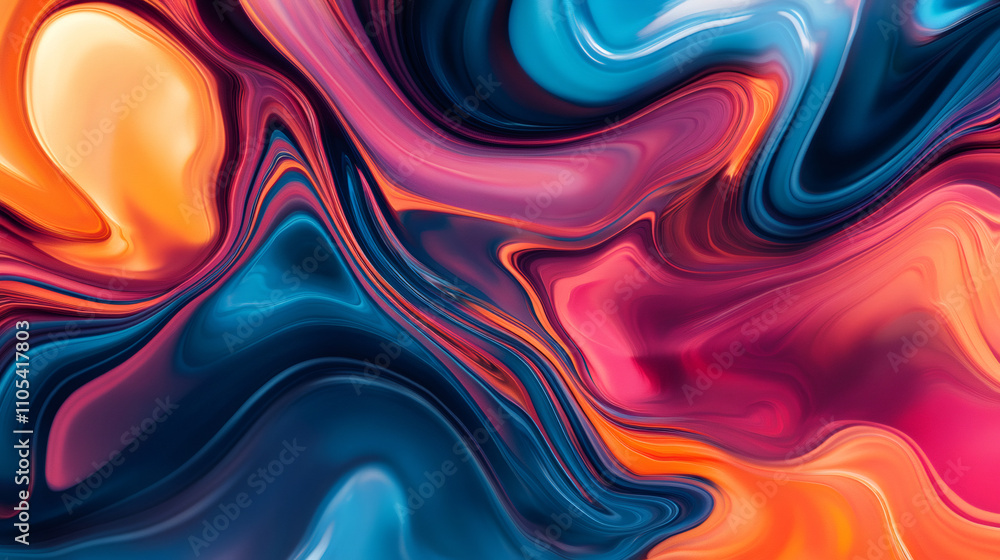 Leinwandbilder swirling colors blend seamlessly, creating a vibrant and dynamic abstract artwork with a mesmerizing