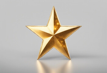 Fototapeta premium Golden Star Symbol Isolated on White Transparent Background Element Golden five-pointed star for rat