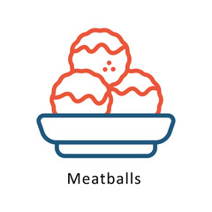 Meatballs vector Two Colors Icon. Eps 10 file