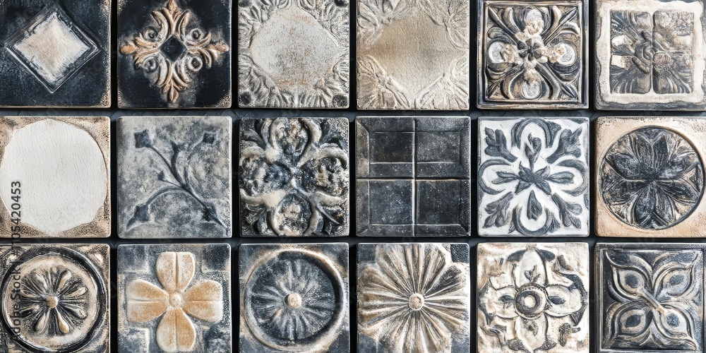 Poster stunning texture showcasing the intricate design of the tiles, highlighting the beautiful texture th