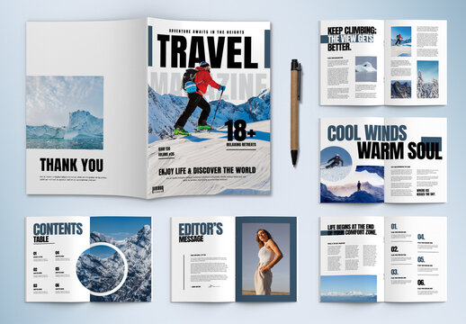 Modern Travel Magazine Layout Design