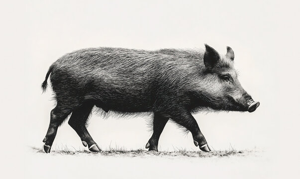recommend clip art: Boar, wild boar, hog, wild pig, sketch. Vintage retro print, wild boar, forest pig sketch ink style drawing, linear drawing, engrave old school. Sketch artwork silhouette wild ho pig. Illustration