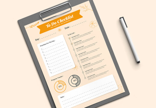 To Do Checklist Planner Layout