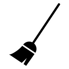 Illustration showing a black mop icon for cleaning the floor, on a white background