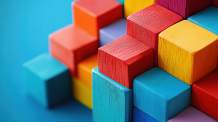 Obraz premium Wooden blocks, colorful cubes