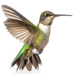 Fototapeta premium Beautiful hummingbird isolated white background