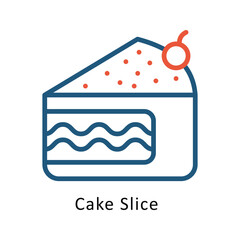 Cake Slice vector Two Colors Icon. Eps 10 file