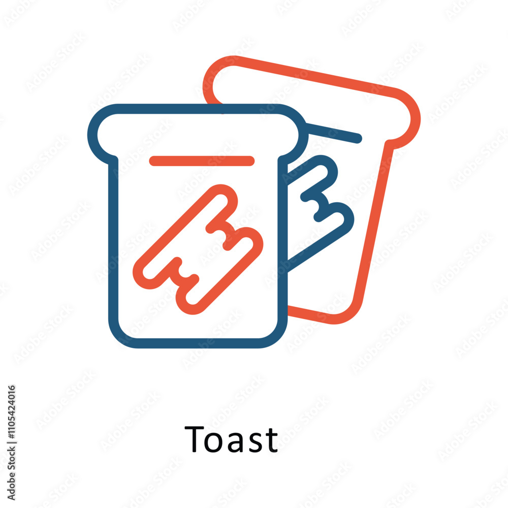 Poster toast vector two colors icon. eps 10 file