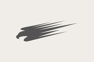 Eagle moving fast attack silhouette logo 