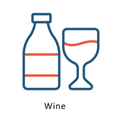Wine vector Two Colors Icon. Eps 10 file