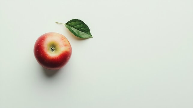 red apple on a green background