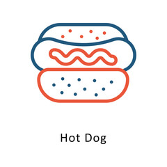 Hot Dog  vector Two Colors Icon. Eps 10 file
