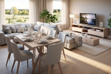 Spacious living room featuring wooden flooring, cozy upholstered furniture, and lively houseplants