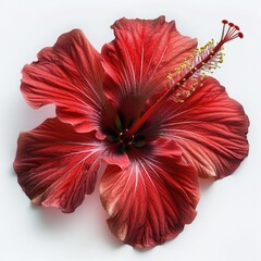 Obraz premium December red hibiscus flower blooming (Malvaviscus arboreus)