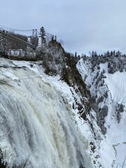 Montmorency Falls in winter wonderland