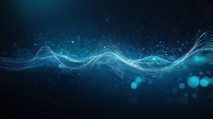 Abstract blue background, technology background, neon light artwork, glowing lines design.