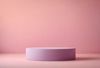  A smooth oval pastel purple podium, set against a soft pink gradient backdrop, Ai Generated