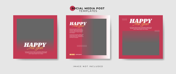 happy new year social media post templates