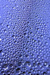 Tiny Bubbles on a Colour Background Condensation Blue Steam Water
