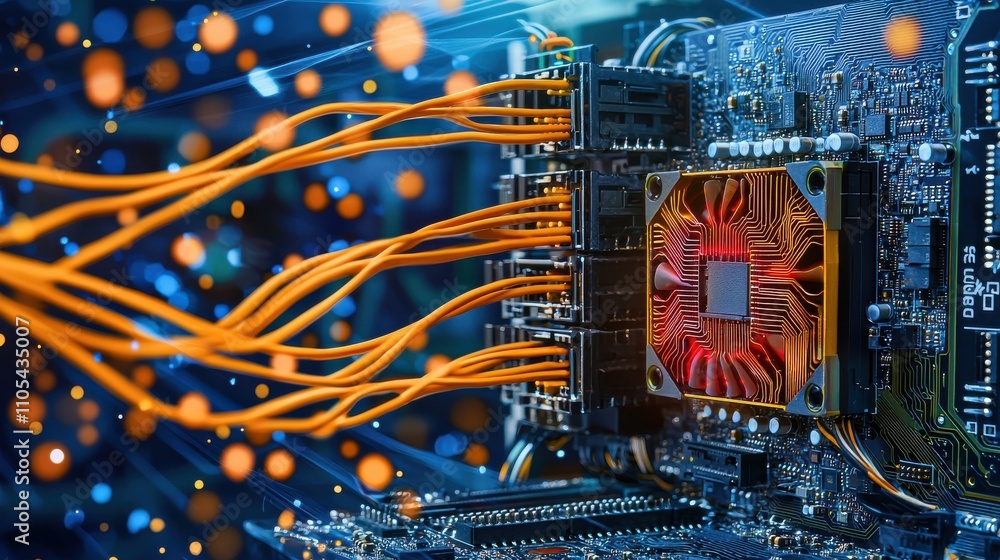 Fototapete Exploring the inner workings of a modular power supply unit technology lab close-up image high-tech environment detailed view power management concepts for enhanced efficiency