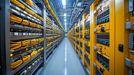 Data center operations ai generate technology network management server room high-tech environment industrial viewpoint efficiency concept