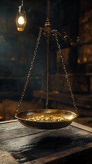 Classic gold retro scale dark setting picture