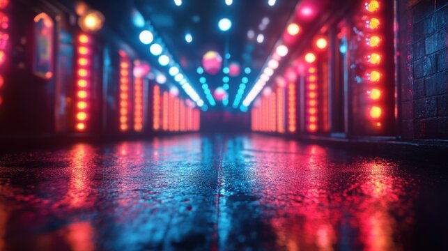 Colorful and vibrant carnival scene with dynamic lighting, perfect for festive visuals