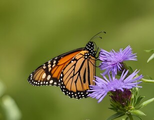 Obraz premium monarch butterfly on flower nature background