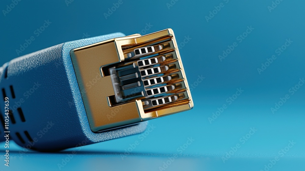 Poster close-up of a displayport cable connector tech workshop macro photography indoor environment eye-lev
