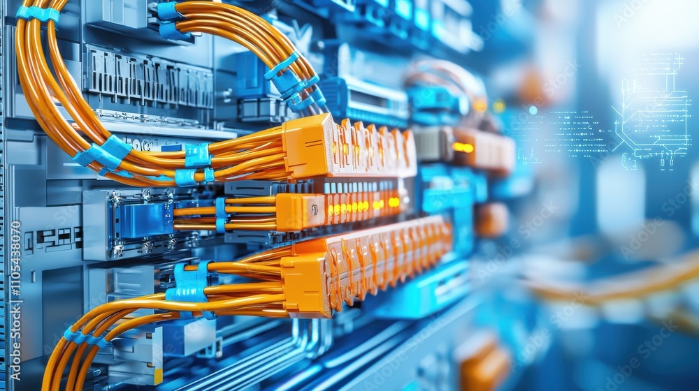 Poster Connecting power cables to a surge protector a detailed overview of led indicators in a technology environment