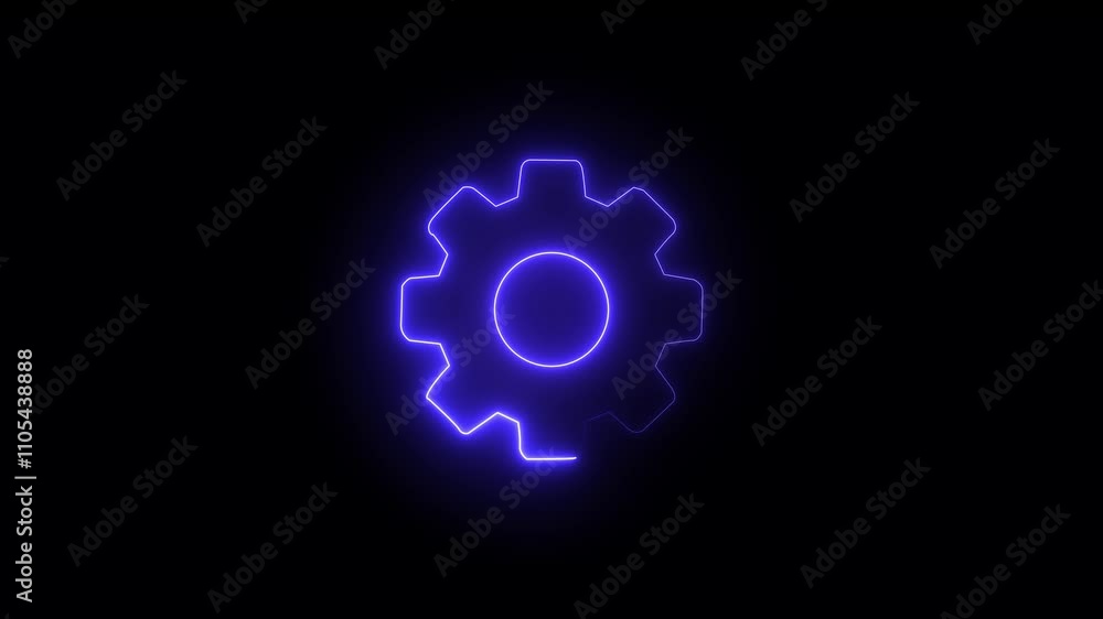 Poster gear rotation for your business neon line gear and networking system. neon line setting ,neon line g