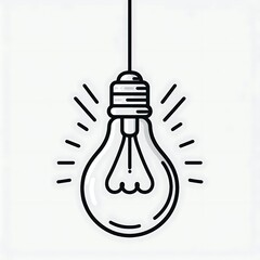 A light bulb with rays, symbolizing ideas or brightness.