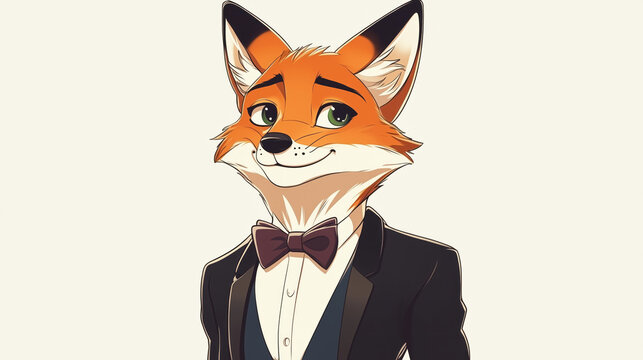 A stylish fox in a business outfit with the charisma of a gentleman.