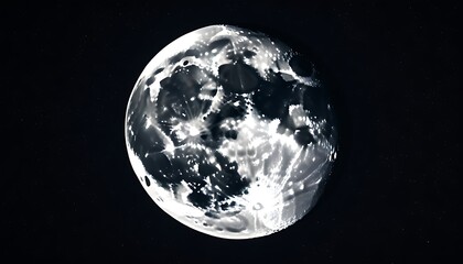 Fototapeta premium Explore the beauty of the lunar surface with high-resolution full moon imagery.