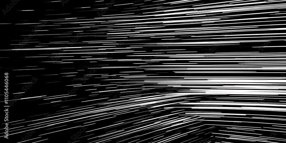 Poster abstract monochrome streaks of light, creating a dynamic and energetic visual.