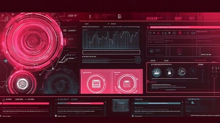 Fototapeta premium Futuristic Digital Interface with Infographic Visualization Dashboard
