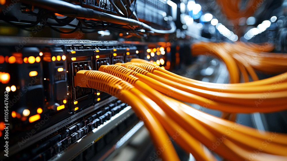 Aufkleber ai generate technology action data center digital infrastructure industrial environment close-up vie