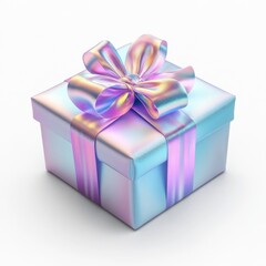 Obraz premium A box with a purple bow on top of it