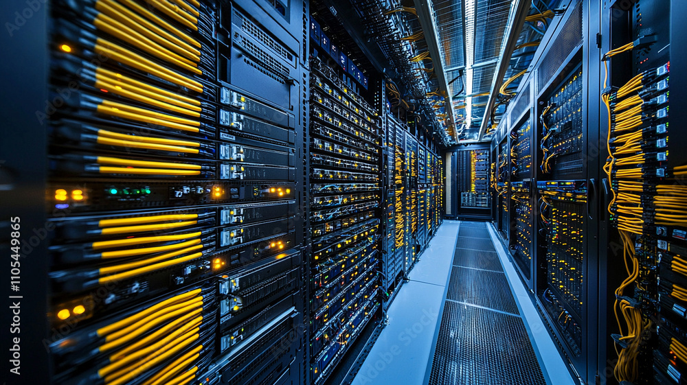 Poster ai generated data center operations technology facility digital infrastructure high-tech environment