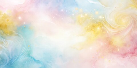 Pastel Dreamscape An ethereal watercolor background with swirling patterns, gold accents, and soft light effects.