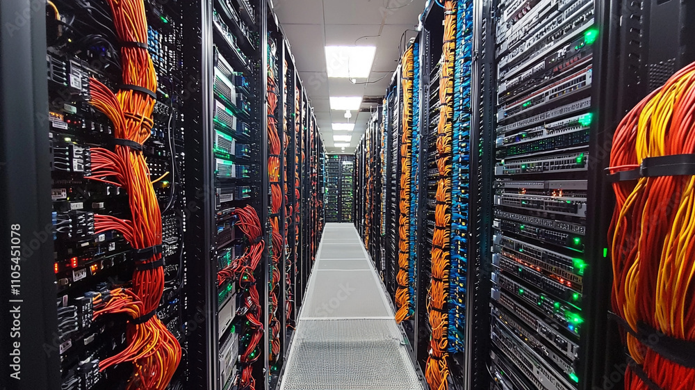 Poster ai generated data center management server room technology environment high-tech infrastructure prof