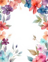 Obraz premium Circle of flowers with purple, pink, blue, and red petals