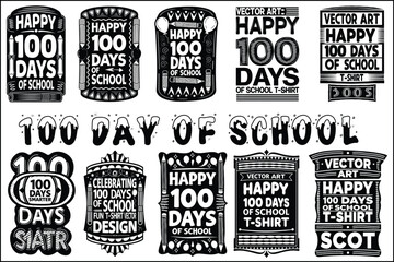 Fototapeta premium Creative 100 Days of School SVG Designs for Teachers and Students