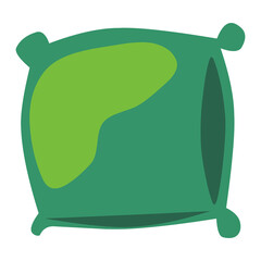 Decorative pillow. Hand drawn decorative green pillow. Pillow vector illustration