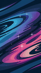 Abstract Illustration of Two Swirling Nebulas