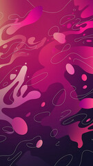 Abstract image featuring a dynamic composition of pink and purple fluid shapes.  Varying shades and gradients create depth. Thin, dark lines accentuate the organic forms.