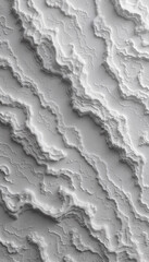 Fototapeta premium Abstract white textured surface with layered wavy patterns
