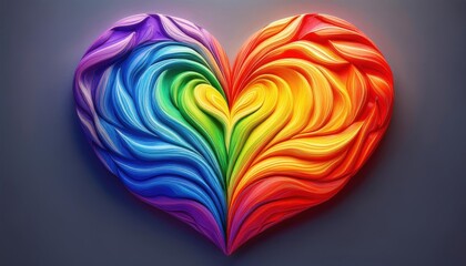 Rainbow heart paint background