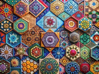 A Diverse Collection of Geometric Patterns Showcasing Unique Color Combinations and Textures for Creative Projects in Modern Design and Art Applications